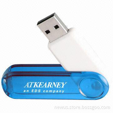 Promotional swivel USB flash drive, 512MB to 64GB, OEM and ODM welcomed